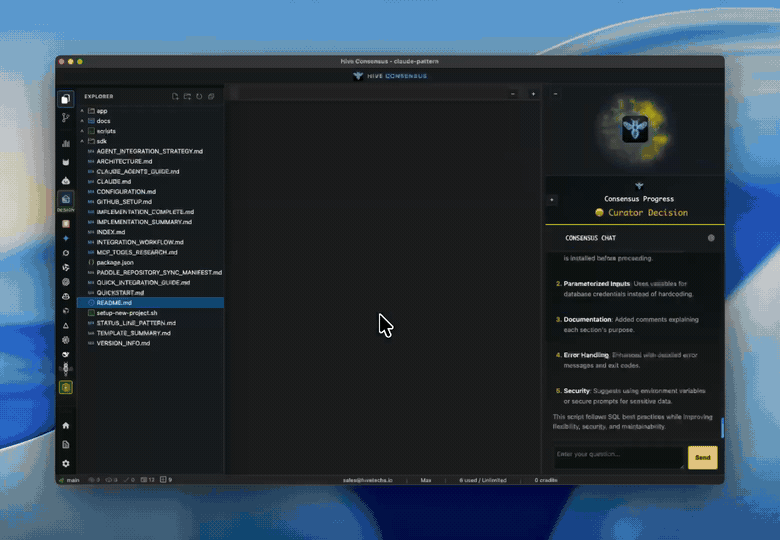 Explorer panel and integrated Git source control with commit history