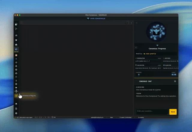 Complete consensus run demonstration with profile selection and collaborative processing