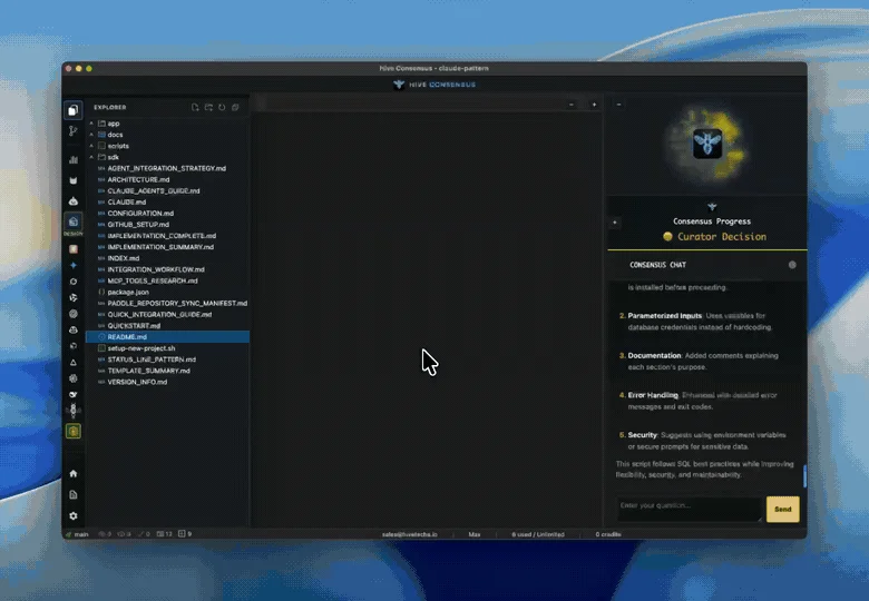 Explorer panel and integrated Git source control with commit history